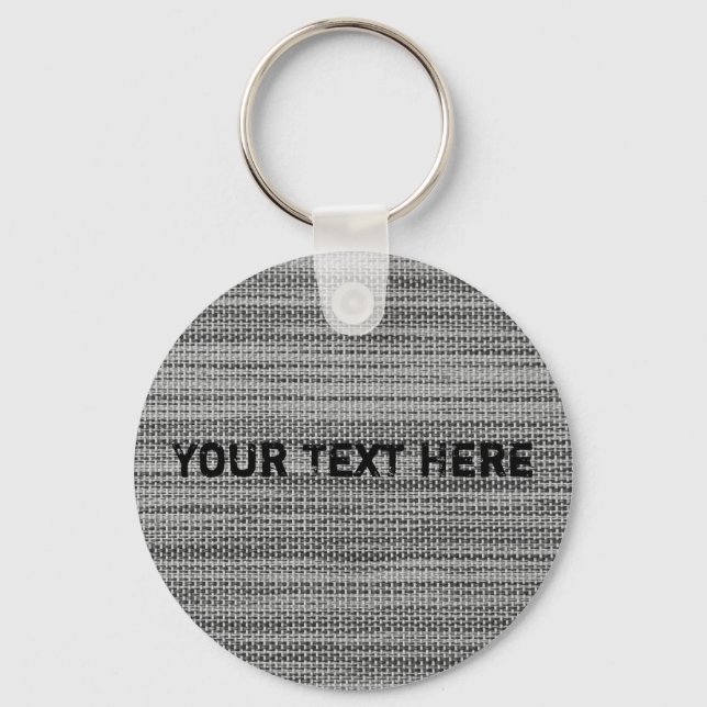 Llavero Faux Gray Fabric Keychain Personalizable tu texto (Anverso)