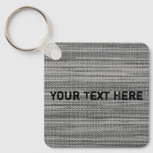 Llavero Faux Grey Fabric Keychain con Personalizado Text