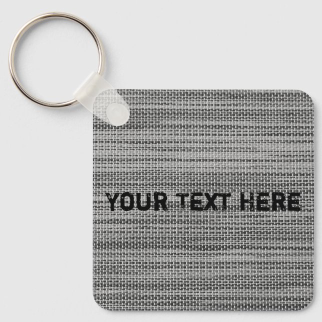 Llavero Faux Grey Fabric Keychain con Personalizado Text (Anverso)