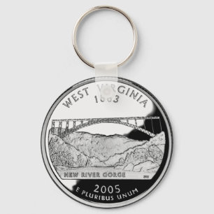 Llavero Faux West Virginia State Quarter