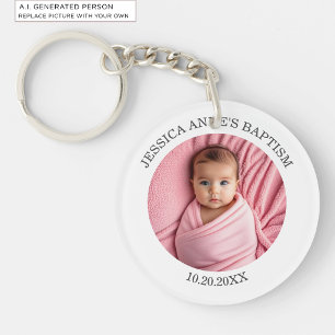 Llavero Favor de Bautizo Especial para Niña con Foto