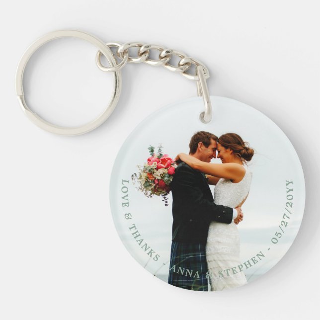 Llavero Favor de Boda Foto Personalizada (Frente)