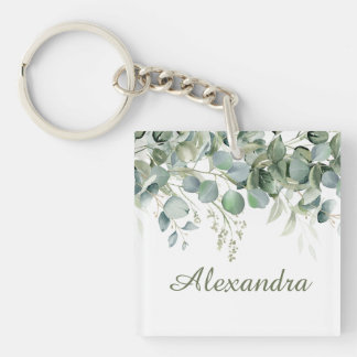 Llavero Favor de dama de honor floral blanco personalizado