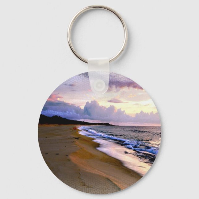 Llavero Favor de la boda de la cadena de claves de playa (Anverso)