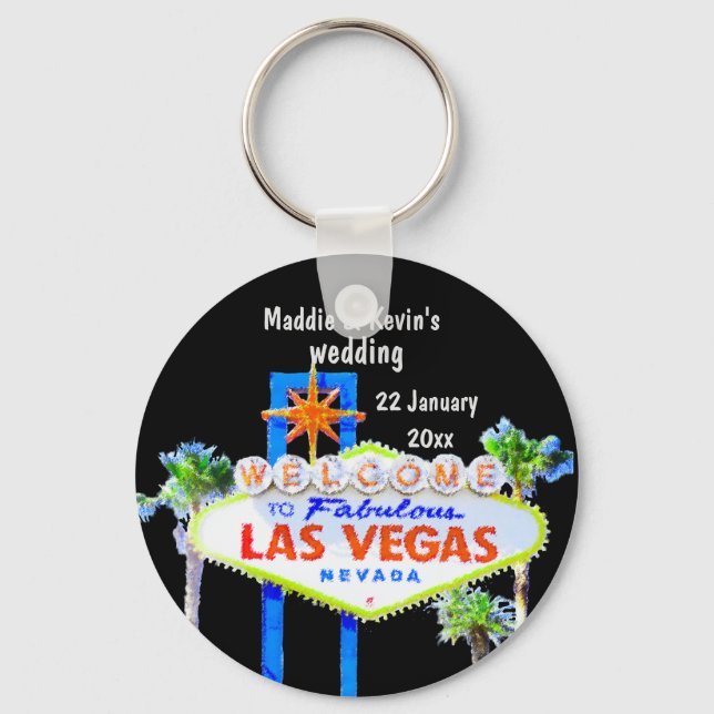 Llavero Favor de la boda de Las Vegas (Anverso)