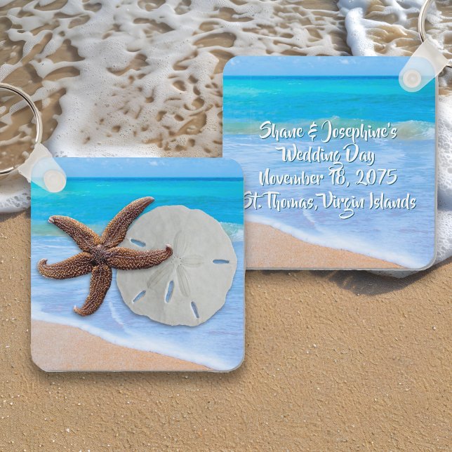 Llavero Favor de la boda del dólar de la arena Starfish Be (Subido por el creador)