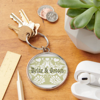 Llavero Favor de la Boda Floral Vintage Blanca