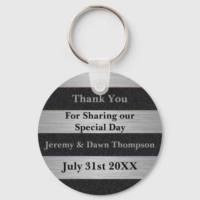 Llavero Favor de la boda Gracias Keychain (Anverso)