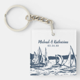 Llavero Favor de la boda Nautical Sailboat Keychain