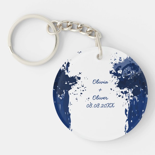 Llavero Favor de la boda Royal Blue Keychain (Frente)