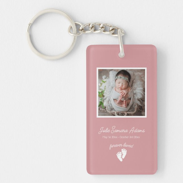 Llavero Favor de la foto de Little Feet Baby Memorial (Frente)
