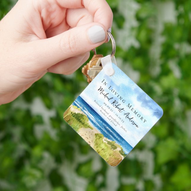 Llavero Favor del funeral conmemorativo de la foto del océ (Mano)