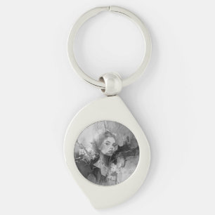 Llavero Favor del Relieve metalizado - arte retrato femeni