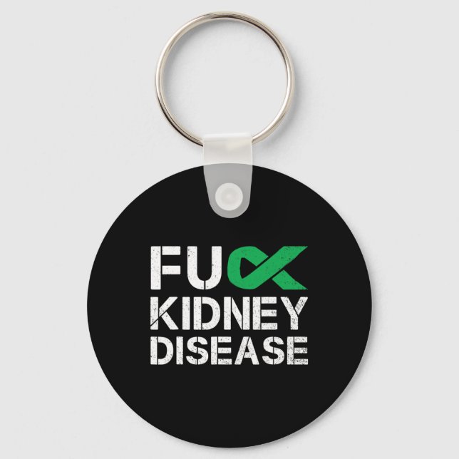 Llavero Fck Riñón Disease Awareness Mono Cinta Verde Su (Anverso)