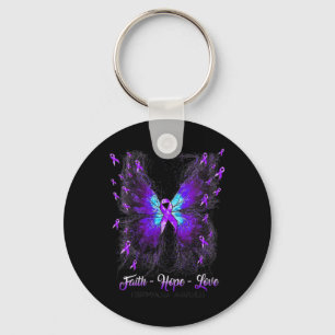 Llavero Fe de Mariposa Esperanza Amor Conciencia Fibromial