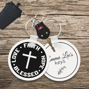 Llavero Fe Esperanza Amor Bendita Cita Cristiana Personali