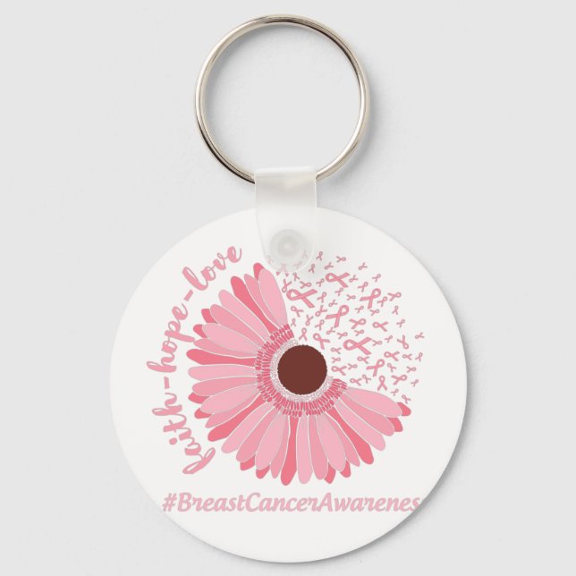 Llavero Fe, esperanza, amor - Conciencia sobre el cáncer d (Anverso)