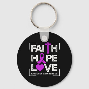 Llavero Fe Esperanza Amor Conciencia sobre la Epilepsia