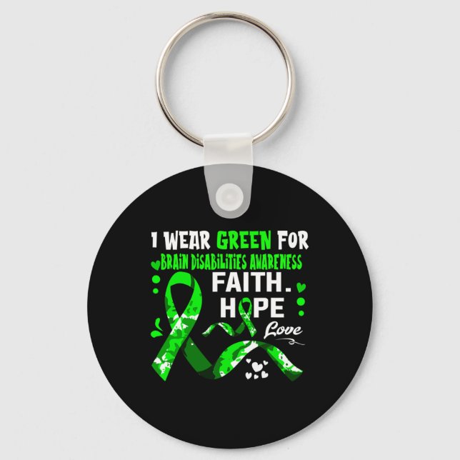 Llavero Fe Esperanza Amor Que Uso Verde Para Las Discapaci (Anverso)