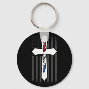 Llavero Fe por los miedos Bandera de Guay Christian Cross 