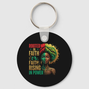 Llavero Fe Rarraigada Creciente Afro Dios Africana Reina M