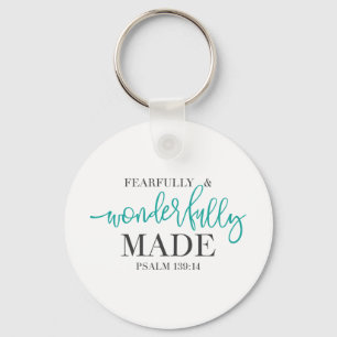 Llavero Fearfully and Wonderfully Made bible quote 