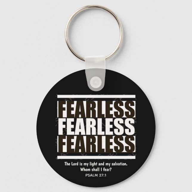 Llavero FEARLESS Inspirational Christian Black White (Anverso)