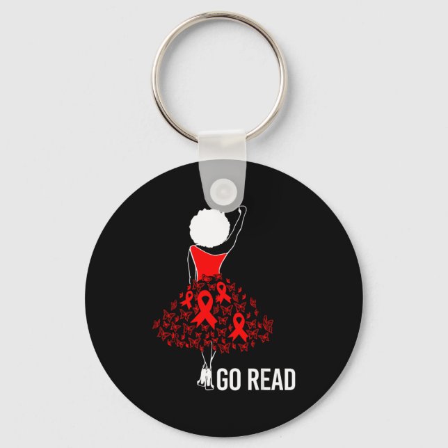 Llavero February Heart Disease Awareness Month Red African (Anverso)