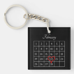 Llavero Fecha Boda Cuta Calendario Personalizado Valentine