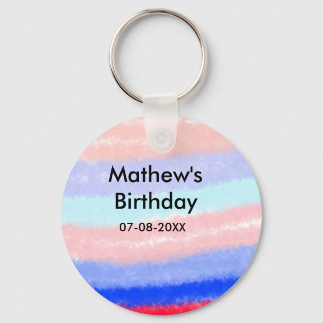 Llavero Fecha de adición de nombre de cumpleaños de niño e (Anverso)