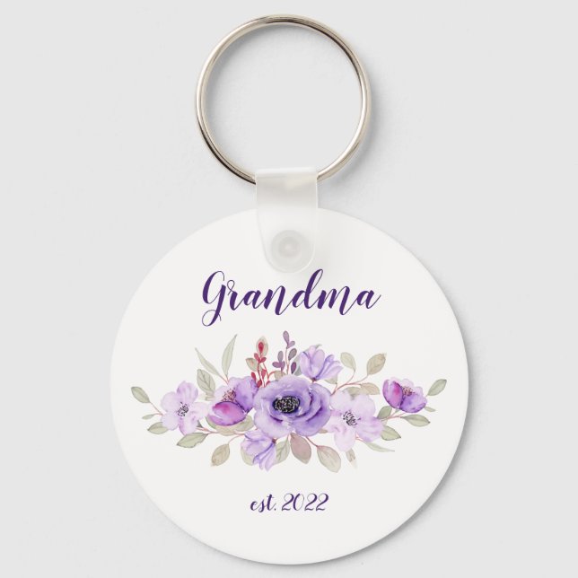 Llavero Fecha de la abuela del personalizable - Primera ab (Anverso)