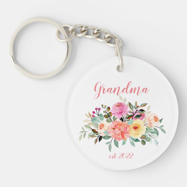 Llavero Fecha de la abuela del personalizable - Primera ab (Frente)