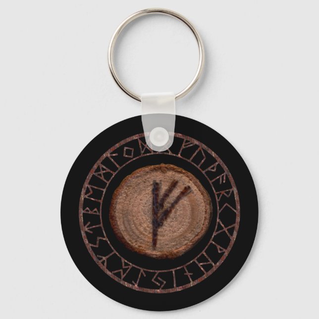 Llavero Fehu - anciano Futhark rune (Anverso)