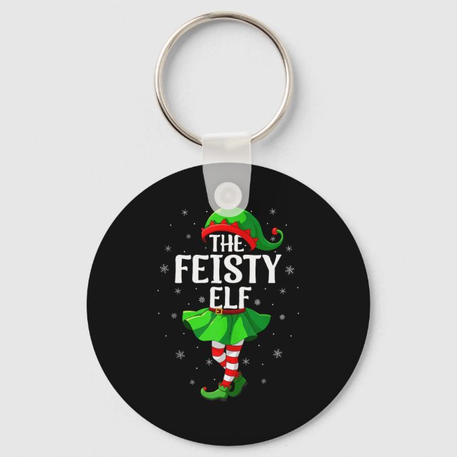 Llavero Feisty Elf Christmas Girls Women Elf Squad Xmas Fa (Anverso)