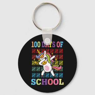 Llavero Felices 100 Días De Escolares Con Amor A Unicornio