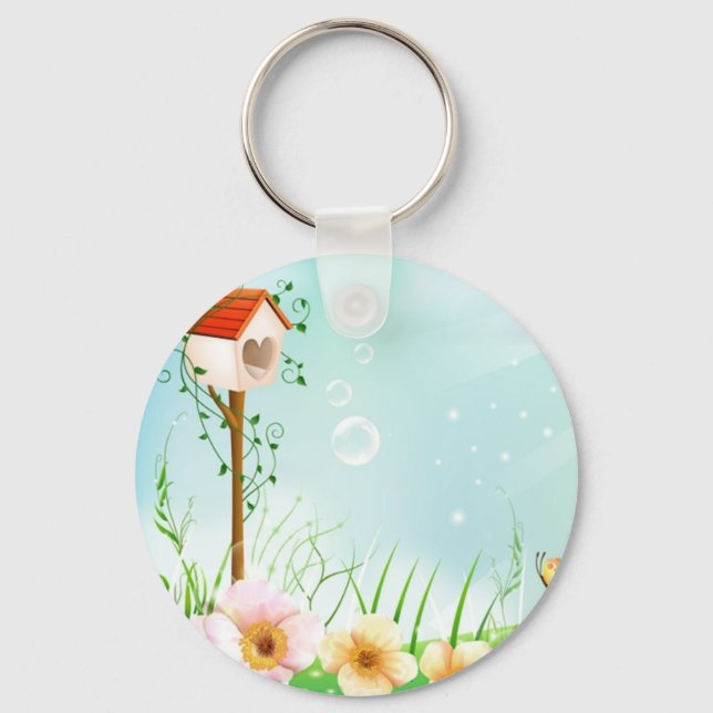 Llavero Felices casas de pájaros (Anverso)