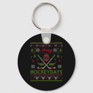 Llavero Felices días de hockey Cool Hockey Navidad desgast