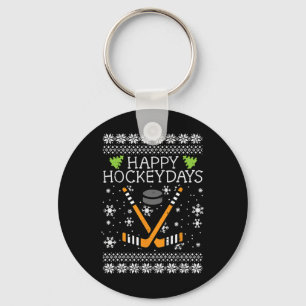 Llavero Felices días de hockey Navidades feas de Navidad h