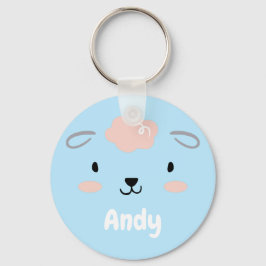 Llavero Felices Flores Bebés Rosa Cara