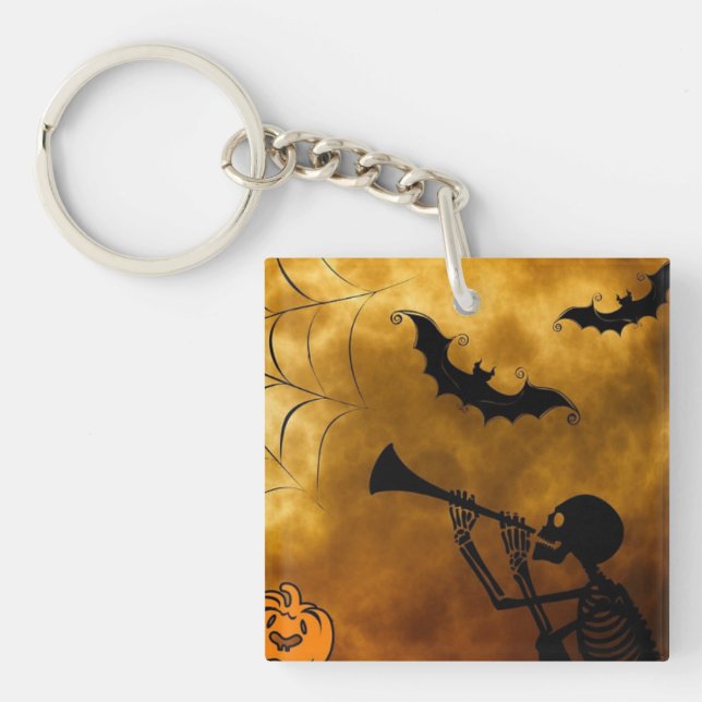 Llavero Felices halloween Skeleton y Spider Keychain (Frente)
