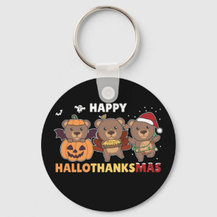 Llavero Felices Navidades del oso de Hallothanksma portan