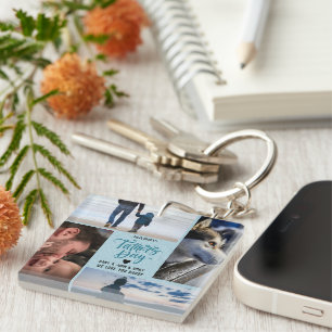 Llavero Felices nombres personalizados de Collage de fotos