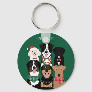 Llavero Felices Pawlidays Cute Navidades Perros