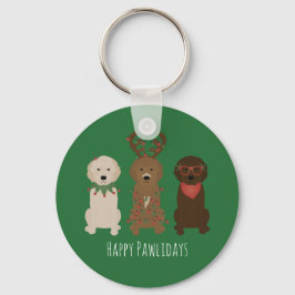 Llavero Felices Pawlidays Luces de Navidades Goldendoodle