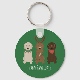 Llavero Felices Pawlidays Luces de Navidades Goldendoodle