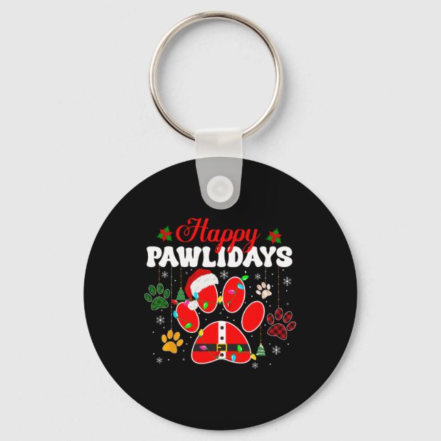 Llavero Felices Pawlidays Navidades alumbran perro Paw Ani (Anverso)