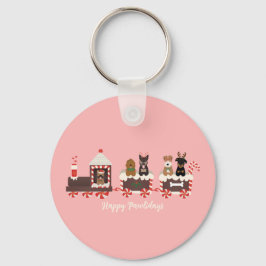 Llavero Felices Pawlidays Perro Navidad Tren Navideño