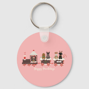 Llavero Felices Pawlidays Perro Navidad Tren Navideño