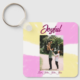 Llavero Felices vacaciones de color amarillo rosa foto fam