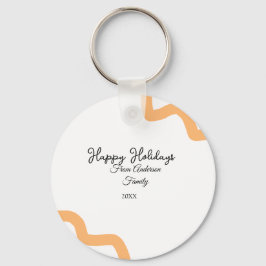 Llavero Felices vacaciones naranja negro nombre fecha año 